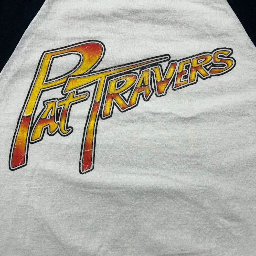 Vintage Pat Travers Tour Tee Mens Medium Raglan Band Shirt y2k Crewneck Two Tone - Picture 3 of 8